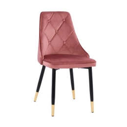 Καρέκλα Fannie HM8701.02 49x53x88Υcm Dusty Pink Σετ 2τμχ Βελούδο, Μέταλλο