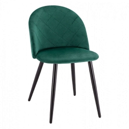 Καρέκλα HM8731.03 49x57x79Υcm Black-Forest Green Σετ 4τμχ Βελούδο, Μέταλλο