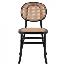 Καρέκλα HM8747 44x51x87cm Black Rattan,Ξύλο