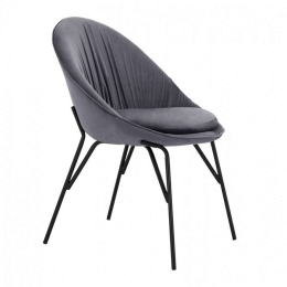 Καρέκλα Kelsey HM8684.11 59x63x84cm Grey-Black Σετ 2τμχ Βελούδο, Μέταλλο
