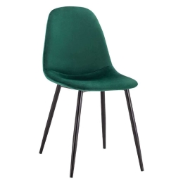 Καρέκλα Leonardo HM00100.23 45x53x85Υcm Forest Green Σετ 4τμχ Βελούδο, Μέταλλο