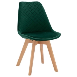 Καρέκλα Venice HM8719.03 49x56x84Υcm Forest Green Σετ 4τμχ Βελούδο, Ξύλο