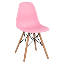 Καρέκλα Με κάθισμα Twist PP HM8460.05 46x50x82cm Pink Σετ 4τμχ Ξύλο,Πολυπροπυλένιο