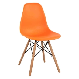 Καρέκλα Με κάθισμα Twist PP HM8460.06 46x50x82cm Orange Σετ 4τμχ Ξύλο,Πολυπροπυλένιο