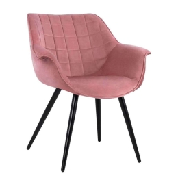 Πολυθρόνα Benjamin HM8682.02 69x68x78cm Dusty Pink Σετ 2τμχ Βελούδο, Μέταλλο