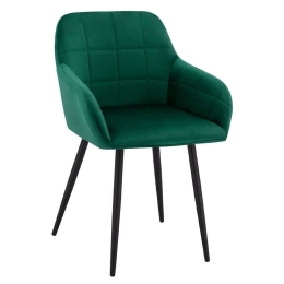 Πολυθρόνα Chloe HM8724.03 57x61x84Υcm Forest Green-Black Σετ 2τμχ Μέταλλο,Ύφασμα