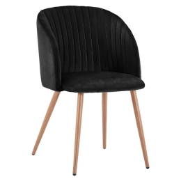 Πολυθρόνα Leah HM8543.04 53x57x81cm Black Σετ 2τμχ Βελούδο, Μέταλλο