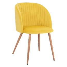 Πολυθρόνα Leah HM8543.11 53x57x81cm Yellow Σετ 2τμχ Βελούδο, Μέταλλο