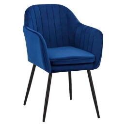 Πολυθρόνα Sawyer HM8523.18 53Χ60Χ76Υcm Blue-Black Σετ 2τμχ Velvet, Metal
