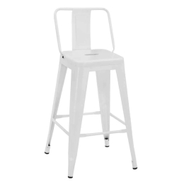 Σκαμπό Με Πλάτη Melita HM8574.31 42x42x89,5Υcm White Mat
