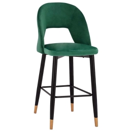 Σκαμπό Μπαρ Harper HM8526.03 50x51x111Ycm Forest Green Σετ 2τμχ Βελούδο, Μέταλλο
