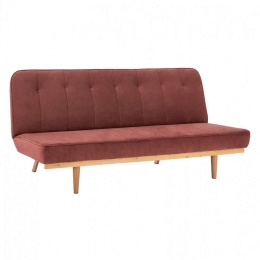 Καναπές-Κρεβάτι Τριθέσιος HM3168.02 193Χ85Χ88Υcm Dusty Pink Βελούδο
