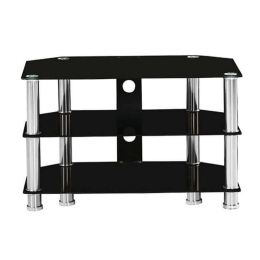 Έπιπλο Τηλεόρασης Tv1 33.0001 80Χ45Χ50cm Silver-Black Μέταλλο,Γυαλί