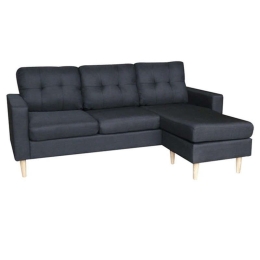 Καναπές Γωνιακός (Αναστρέψιμη Γωνία) Liana S 40.0067 185Χ126Χ85cm Black Ύφασμα