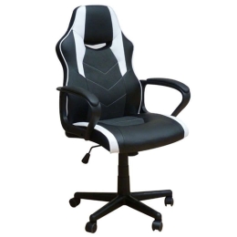 Πολυθρόνα Γραφείου Gaming BS6210 01.0402 60,5Χ64,5Χ103-113cm White-Black