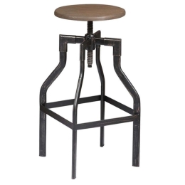 Σκαμπό Vela 24.0047 37Χ37Χ66/79cm Black Μέταλλο,Ξύλο
