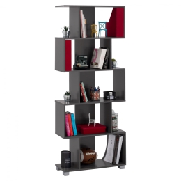 Βιβλιοθήκη HM2385.10 70x25x177cm Grey Μελαμίνη