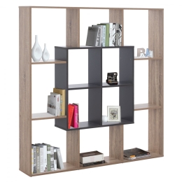 Βιβλιοθήκη HM8771.02 136X22X136 Grey Μελαμίνη