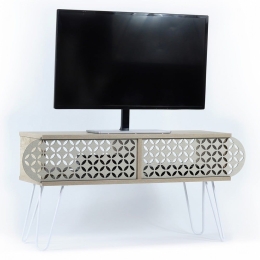 Έπιπλο Τηλεόρασης Diane HM9191.01 106x30x48cm Sonama-Ecru Μελαμίνη,Μέταλλο