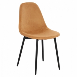 Καρέκλα Leonardo HM00100.09 (Σετ 4τμχ) 45x47x87cm Gold Μέταλλο,Ύφασμα