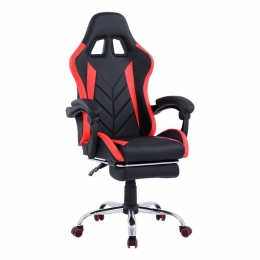 Καρέκλα Γραφείου Gaming Rutt HM1156.01 64x60x126 Με Ανακλινόμενη Πλάτη Και Υποπόδιο Black-Red