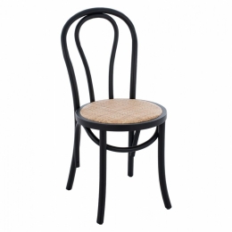Καρέκλα Ξύλινη Montreal HM8914.02 Από Ξύλο Οξιάς 40x40x87cm Black Ξύλο,Ψάθα