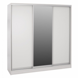 Ντουλάπα Adler HM2435.03 Τρίφυλλη Συρόμενη Με Καθρέπτη 200X60X210cm White Τρίφυλλη
