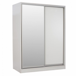 Ντουλάπα Adler HM2434.03 Δίφυλλη Συρόμενη Με Καθρέπτη 160x60x210cm White Δίφυλλη