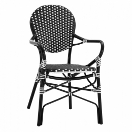 Πολυθρόνα Bamboo Look HM5793.02 56X63X96cm Black - White