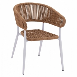 Πολυθρόνα HM5783.02 56x60x78cm Με Wicker Beige - White