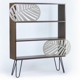 Ραφιέρα Δαπέδου Sillia HM9181.02 94x25x117cm Walnut - Ecru Μελαμίνη,Μέταλλο