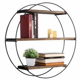 Ραφιέρα Τοίχου Saphire HM9114.01 60x15x60cm Natural - Black Μέταλλο,Ξύλο