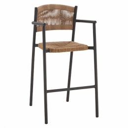 Σκαμπό Bar HM5785.02 Με Σχοινί 55,5x58x107cm Anthracite