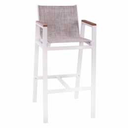 Σκαμπό Bar HM5790.01 52x58x108cm White Αλουμίνιο,Textilene