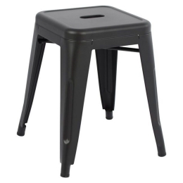 Σκαμπό Melita HM0096.22 39x39x46cm Black Mat Μέταλλο
