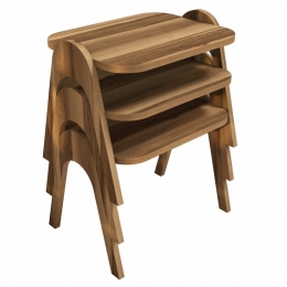 Τραπέζι Ζιγκόν Linnea (Σετ 3τμχ) HM9068.01 48,6x35,5x72cm Walnut Μελαμίνη