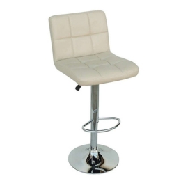 Σκαμπό Bar 40 43.2384.S (Σετ 2τμχ) 43x52x110cm Cream Μέταλλο,Τεχνόδερμα