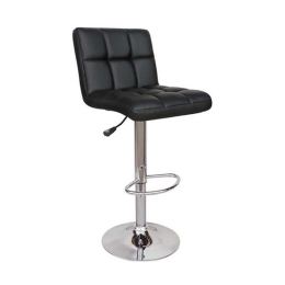 Σκαμπό Bar 40 43.2752.S (Σετ 2τμχ) 43x52x110cm Black Μέταλλο,Τεχνόδερμα