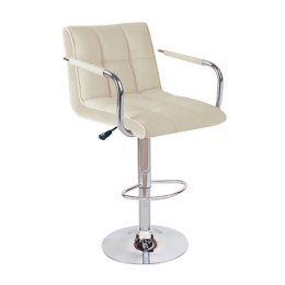 Σκαμπό Bar 54 43.2238.S (Σετ 2τμχ) 52x51x110cm Cream Μέταλλο,Τεχνόδερμα