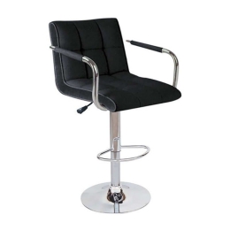 Σκαμπό Bar 54 43.2240.S (Σετ 2τμχ) 52x51x110cm Black Μέταλλο,Τεχνόδερμα