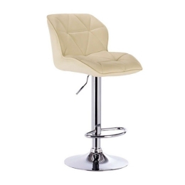 Σκαμπό Bar 86 Margo 43.0200.S (Σετ 2τμχ) Pu 42x49x109cm Beige Μέταλλο,Τεχνόδερμα