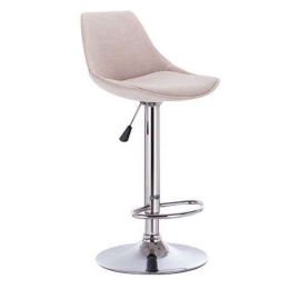 Σκαμπό Bar 88 43.0204.S (Σετ 2τμχ) 38x46x105cm Cream Μέταλλο,Ύφασμα