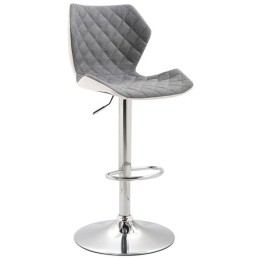 Σκαμπό Bar 90 43.2207.S (Σετ 2τμχ) 47x50x115cm Grey Μέταλλο,Ύφασμα