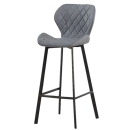 Σκαμπό Bar (Σετ 2τμχ) Martin Grey Ύφασμα 46x48x105cm Μέταλλο,Ύφασμα