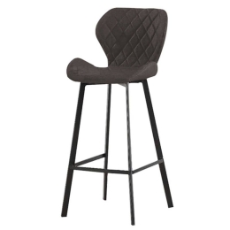 Σκαμπό Bar (Σετ 2τμχ) Martin Black Ύφασμα 46x48x105cm Μέταλλο,Ύφασμα