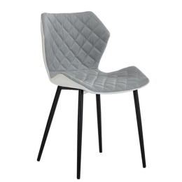 Καρέκλα Mirka 11.1578 (Σετ 2τμχ) 48X51X85 White Grey Μέταλλο,Ύφασμα,Pu