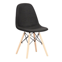 Καρέκλα Lily 11.1596.S (Σετ 4τμχ) 48Χ55Χ82cm Black Ξύλο,Ύφασμα