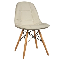 Καρέκλα Τραπεζαρίας Amanta 10.0080.S (Σετ 4τμχ) 46X51X82cm Cream Ξύλο,Τεχνόδερμα