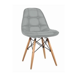 Καρέκλα Τραπεζαρίας Amanta 10.0083.S (Σετ 4τμχ) 46X51X82cm Grey Ξύλο,Τεχνόδερμα