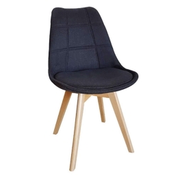 Καρέκλα Τραπεζαρίας Bianca 10.0087.S (Σετ 4τμχ) 49Χ53Χ82cm Black Ξύλο,Ύφασμα